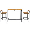 Outsunny 3-Piece Wicker Patio Bar with 2 Chairs and Bar Height Table, PE Rattan Outdoor Bar Set with Acacia Wood Top Table, for Poolside, Backyard, Dark Brown