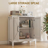 HOMCOM Kitchen Storage Cabinet, Sideboard Buffet Cabinet with 2 Barn Doors and Adjustable Shelves, White