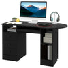 HOMCOM Computer Desk with Storage, Home Office Laptop Table with Shelves and Drawers, Modern Workstation Desk with Keyboard Tray for Study, Living Room, Black