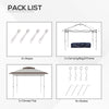 Outsunny 12' x 12' Pop Up Canopy Sun Shade Instant Tent Folding with Mesh Sidewalls, 3-Level Adjustable Height and Storage Bag, Beige