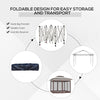 Outsunny 12' x 12' Pop Up Canopy Sun Shade Instant Tent Folding with Mesh Sidewalls, 3-Level Adjustable Height and Storage Bag, Beige