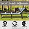Outsunny Outdoor Folding Lounge Chair, 4-Level Adjustable Chaise Lounge with Headrest, Tanning Chair Beach Bed, Reclining Lounger Cot for Camping, Hiking, Backyard, Light Blue