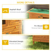 PawHut 2-Tier Wooden Rabbit Hutch Small Animal House Bunny Pet Cage with 2 Main Rooms, Sliding Tray, Opening Top, Yellow