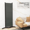 Outsunny 6 Panel Folding Outdoor Privacy Screen, 5.7FT Tall Room Divider with UV30+ Protection, Freestanding Privacy Panel Partition with Stable Base for Indoor Outdoor, Dark Grey