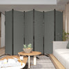 Outsunny 6 Panel Folding Outdoor Privacy Screen, 5.7FT Tall Room Divider with UV30+ Protection, Freestanding Privacy Panel Partition with Stable Base for Indoor Outdoor, Dark Grey