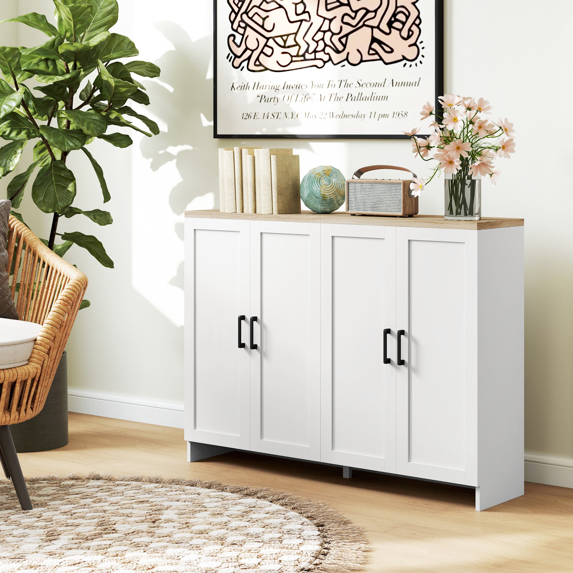 HOMCOM Modern Buffet Cabinet with Storage, 47