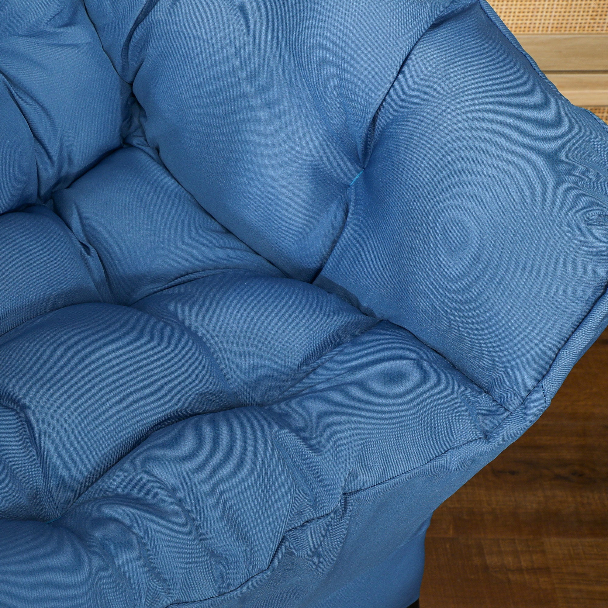 HOMCOM Modern Accent Chair, Linen Fabric Armchair with Side Pockets and Solid Steel Legs, Comfy Reading Chair for Living Room, Bedroom, Blue