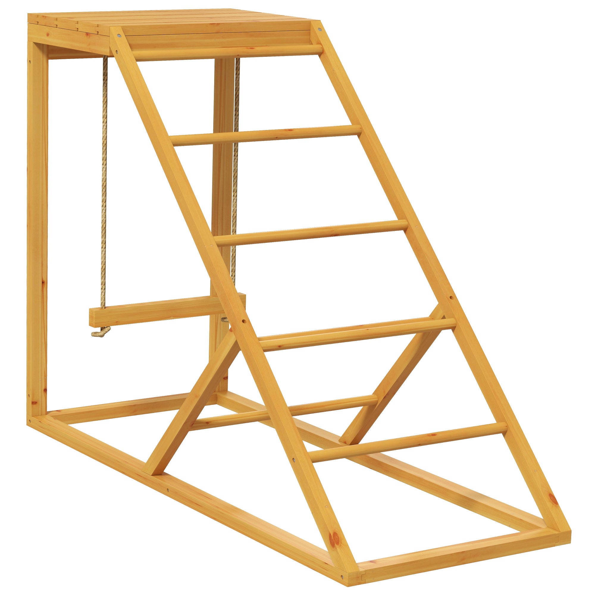 PawHut Chicken Activity Play for Healthy & Happy Animals, Swing Set with Chicken Perches & Hen Ladder, Chicken Coop Toy, Yellow