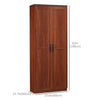 HOMCOM 63" Tall Kitchen Pantry, Freestanding Farmhouse Storage Cabinet with Doors and Adjustable Shelves, Tan