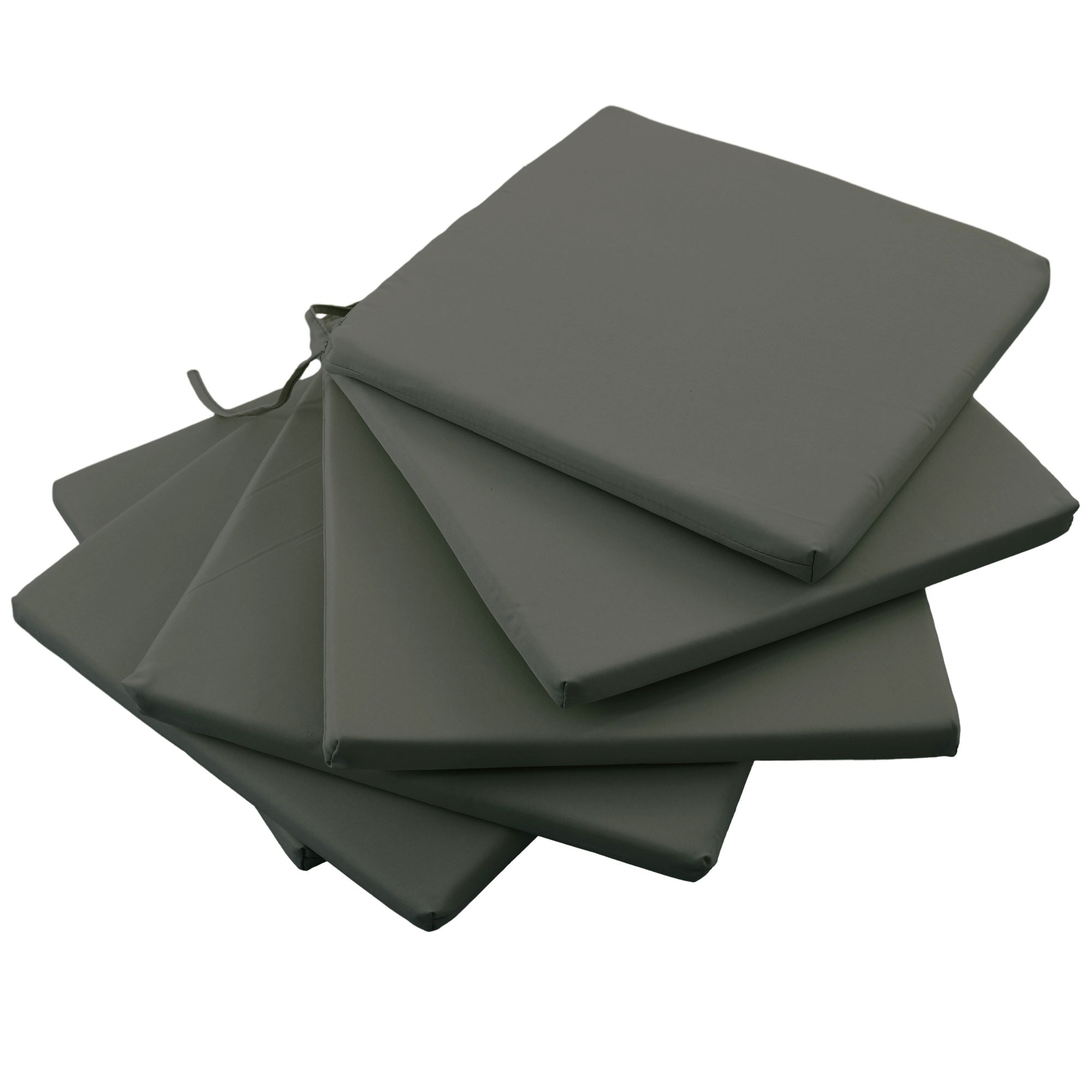 Outsunny 6-Piece Patio Chair Cushions Pillows, Seat Replacement Patio Cushions Set with Ties for Indoor Outdoor Garden Furniture, Charcoal Grey