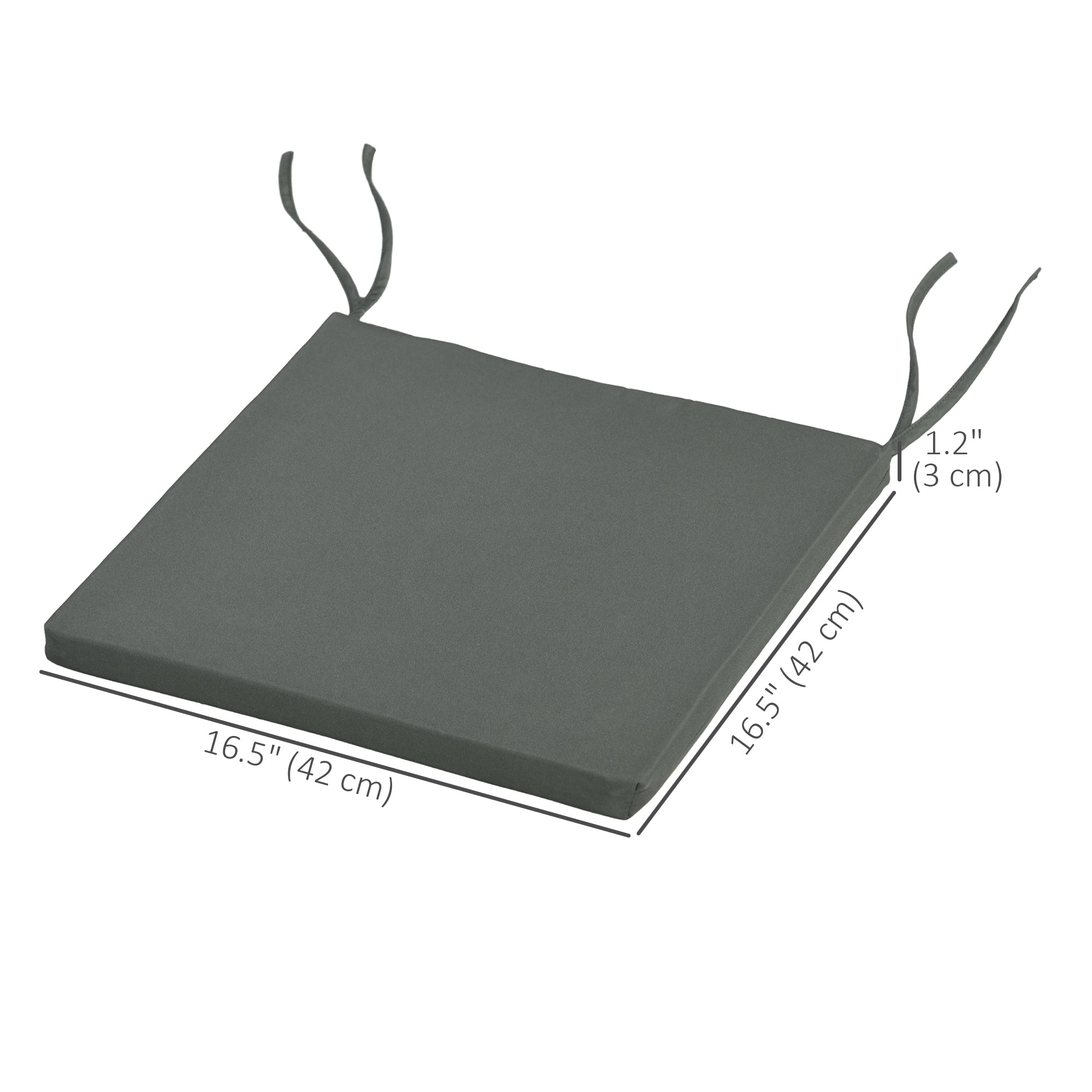 Outsunny 6-Piece Patio Chair Cushions Pillows, Seat Replacement Patio Cushions Set with Ties for Indoor Outdoor Garden Furniture, Charcoal Grey