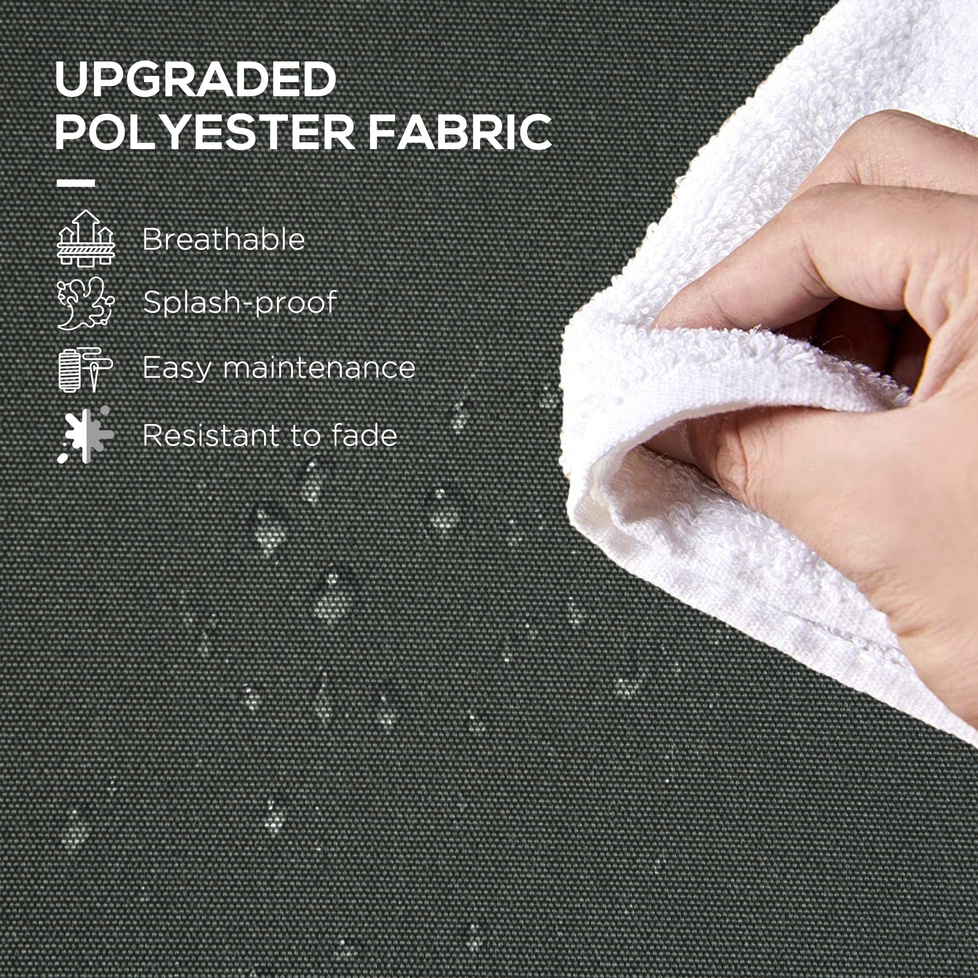 Outsunny 6-Piece Patio Chair Cushions Pillows, Seat Replacement Patio Cushions Set with Ties for Indoor Outdoor Garden Furniture, Charcoal Grey