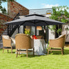 Outsunny 10' x 10' Cantilever Patio Umbrella, Double Top Square Offset Umbrella with 360° Rotation, 5 Adjustable Tilt Angles, Umbrella Cover, Aluminum Pole and Ribs, Light Grey