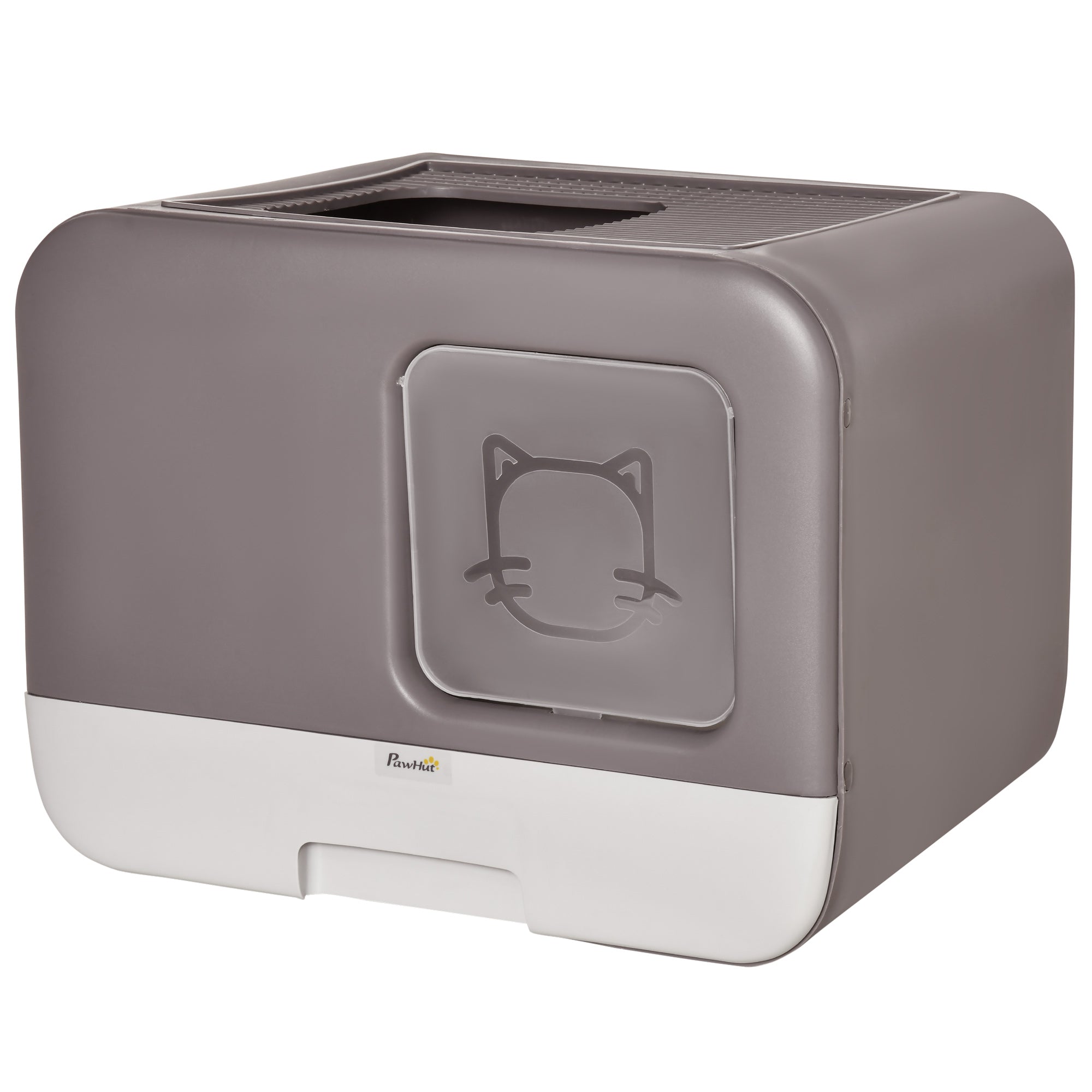 PawHut Cat Litter Box Portable Pet Toilet Enclosed Kitten Pan w/ Scoop, Purple