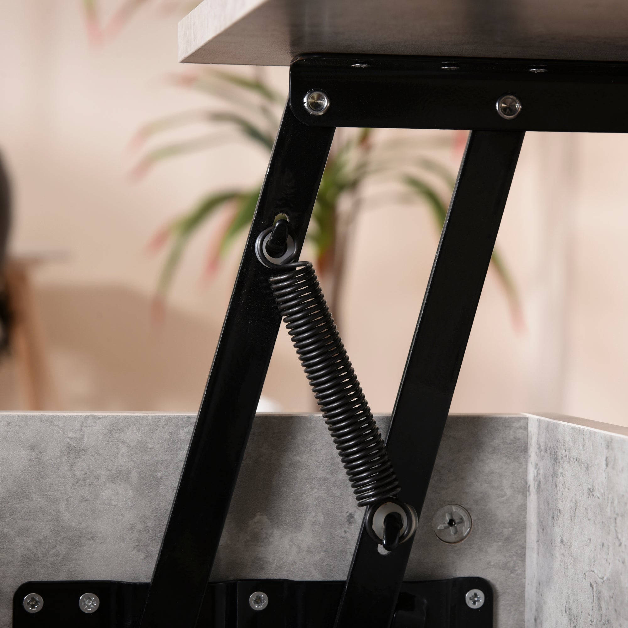 HOMCOM Lift Top Coffee Table with Hidden Storage Compartment Lift Tabletop Center Table for Living Room, Grey