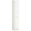 kleankin Tall Bathroom Storage Cabinet, Narrow Bathroom Cabinet with Doors, Drawer and Adjustable Shelves for Small Spaces, High Gloss White