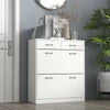 HOMCOM Narrow Shoe Cabinet for Entryway Hallway, Shoe Storage Cabinet with 2 Flip Drawers, 2 Slide Out Drawers and Adjustable Shelves for 12 Pairs of Shoes, White
