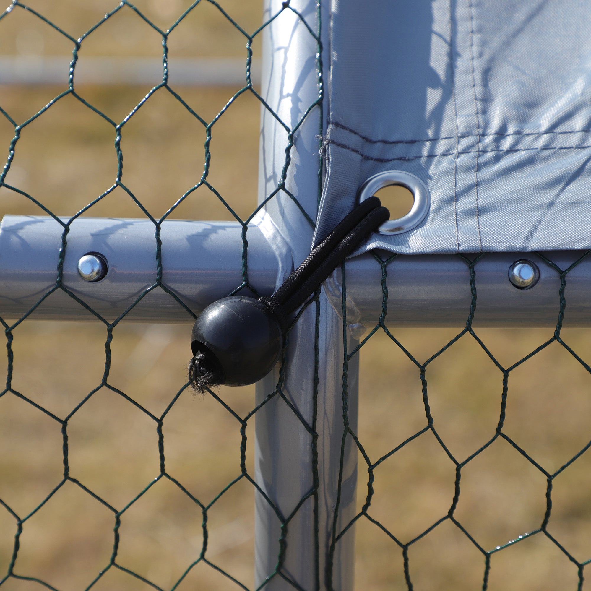 PawHut Large Chicken Coop Metal Chicken Run for Chicken with Waterproof and Anti-UV Cover, Spire Shaped Walk-in Fence Cage Hen House for Outdoor and Yard Farm Use, 1.26" Dia, 9.8' x 6.6' x 6.4'