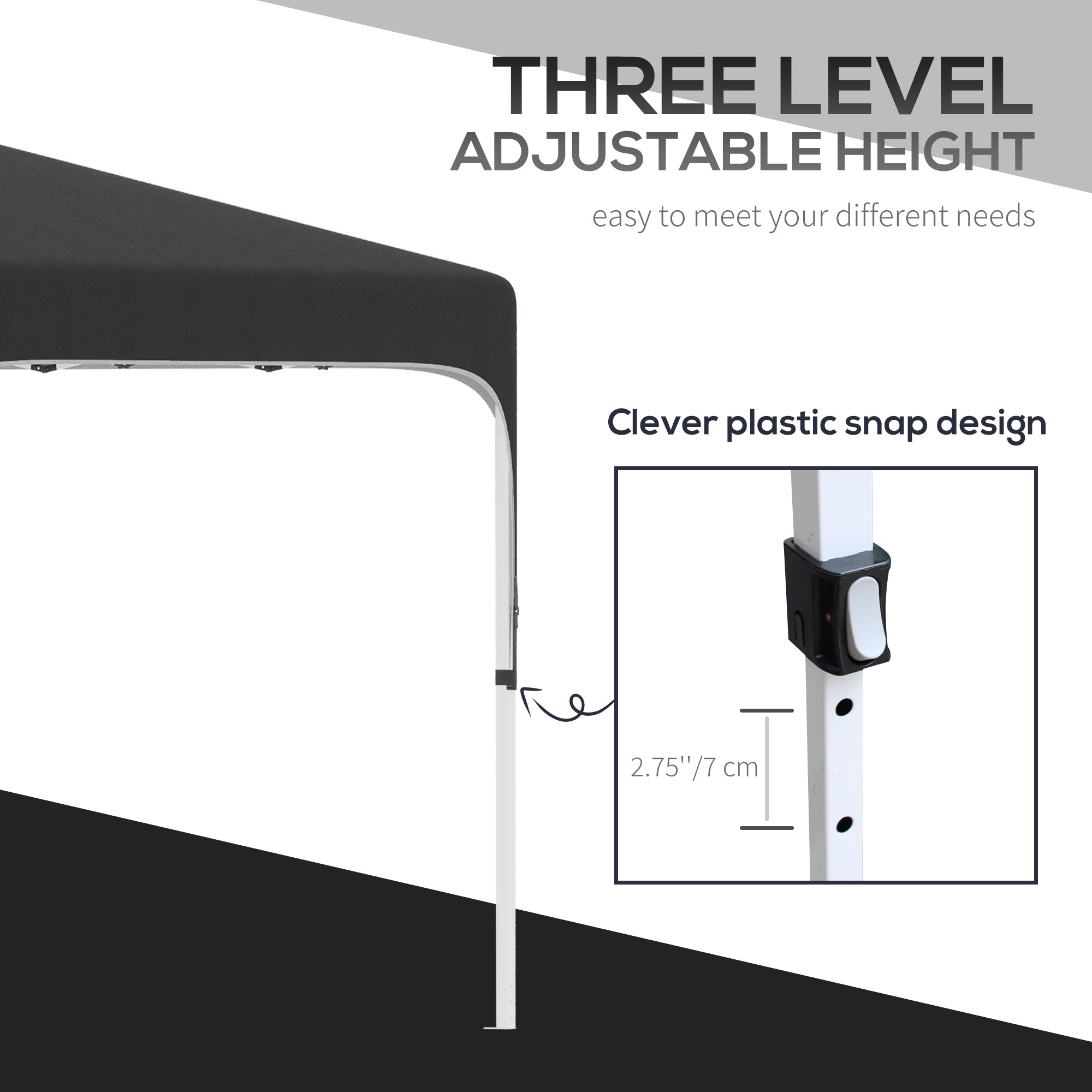 Outsunny 10' x 10' Pop Up Canopy Tent with Sand Bags, UPF 50+ Instant Sun Shelter, Tents for Parties, Height Adjustable, with Wheeled Carry Bag, for Outdoor, Garden, Patio, Black