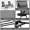 Outsunny Zero Gravity Chair Set of 2 with Side Table, Folding Lounge Chair with Cupholders & Pillows, Patio Chair Set for Pool, Backyard, Lawn, Beach, Grey