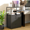 Vinsetto Vertical Filing Cabinet with Keys, Lockable File Cabinet with Adjustable Hanging Bar for Letter, A4 and Legal Size, 41" Tall Printer Stand with Shelves and Hooks, Black