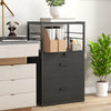 Vinsetto Vertical Filing Cabinet with Keys, Lockable File Cabinet with Adjustable Hanging Bar for Letter, A4 and Legal Size, 41" Tall Printer Stand with Shelves and Hooks, Black