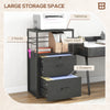 Vinsetto Vertical Filing Cabinet with Keys, Lockable File Cabinet with Adjustable Hanging Bar for Letter, A4 and Legal Size, 41" Tall Printer Stand with Shelves and Hooks, Black