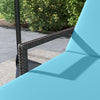 Outsunny 2 Piece Wicker Chaise Lounger PE Rattan Outdoor Lounge Chair Garden Chair Recliner with 5-Level Adjustable Backrest and 2 Wheels, Sky Blue