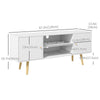 HOMCOM TV Stand Cabinet for TVs up to 55 Inches, Entertainment Unit with Storage Shelves and Wood Legs for Living Room, White
