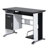 HOMCOM Computer Desk Table Home Office Furniture with Keyboard Tray and CPU Stand, Black and White