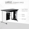HOMCOM Computer Desk Table Home Office Furniture with Keyboard Tray and CPU Stand, Black and White