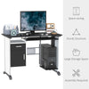 HOMCOM Computer Desk Table Home Office Furniture with Keyboard Tray and CPU Stand, Black and White