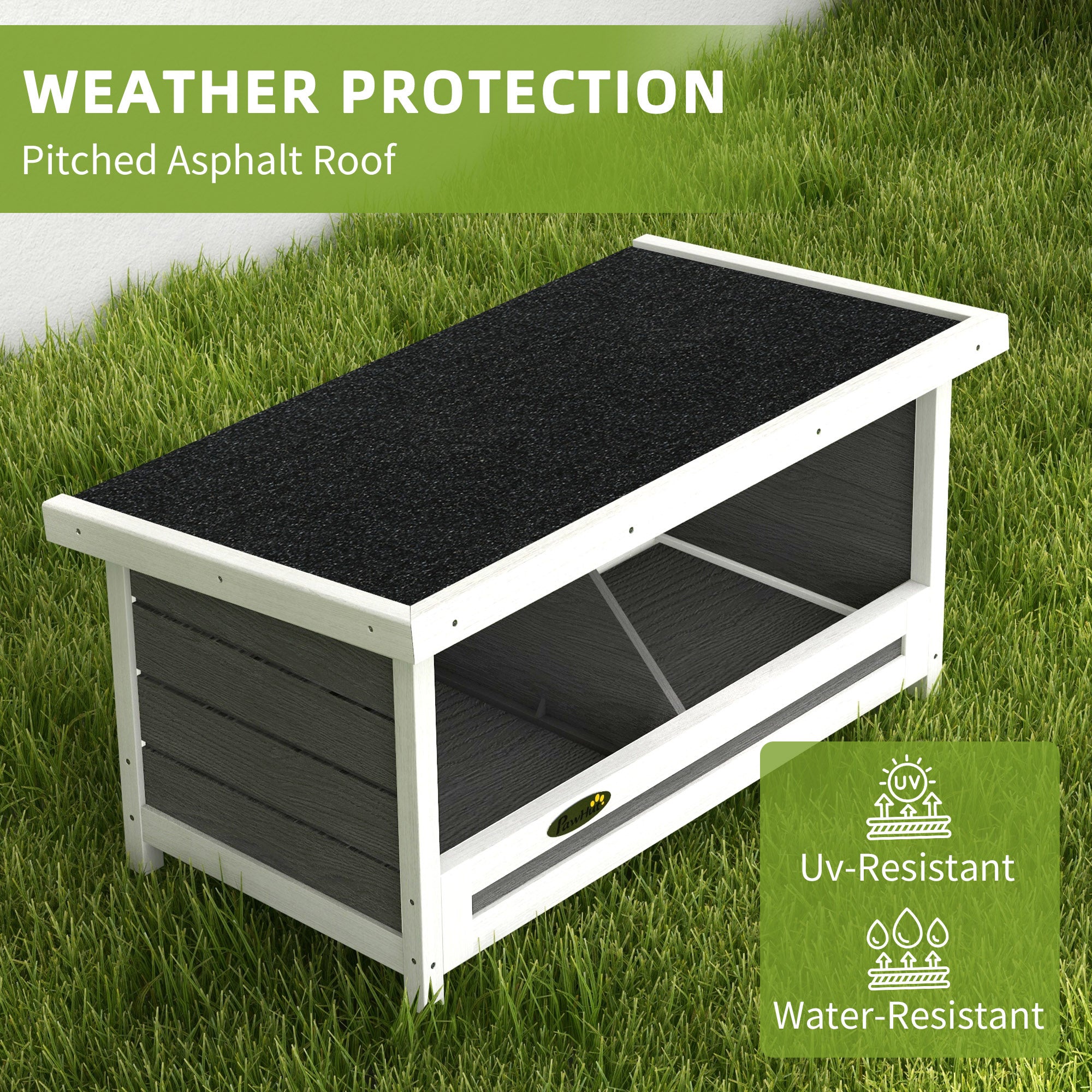 PawHut Chicken Nesting Box, 2 Compartments Wooden Nesting Boxes, Chicken Coop Accessories with Asphalt Roof for Indoor Outdoor Use, Up to 2 Hens