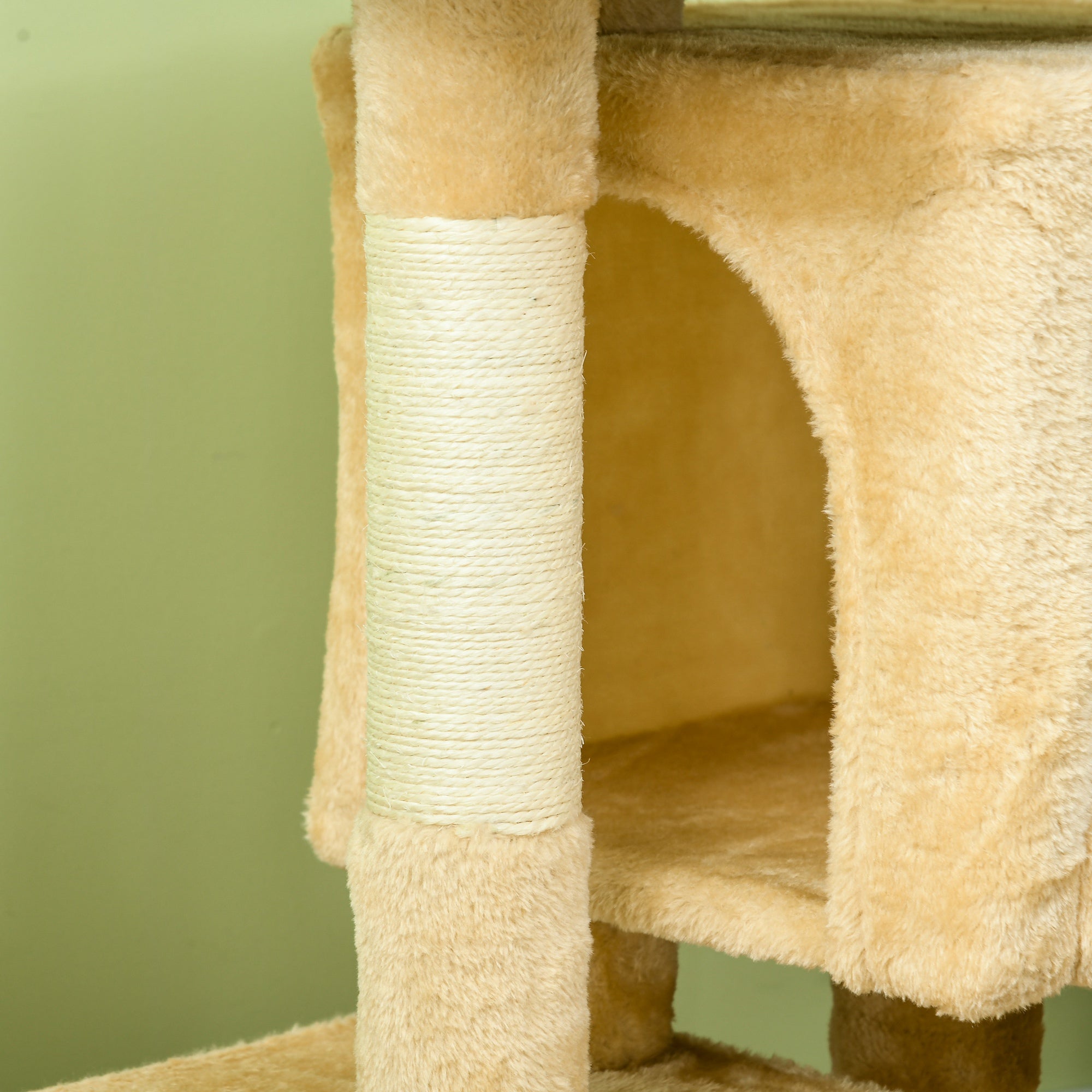 PawHut Cat Tree for Indoor Cats 83cm Cat Scratching Post Scratch Board Kitten Tower Climbing Frame Cream White
