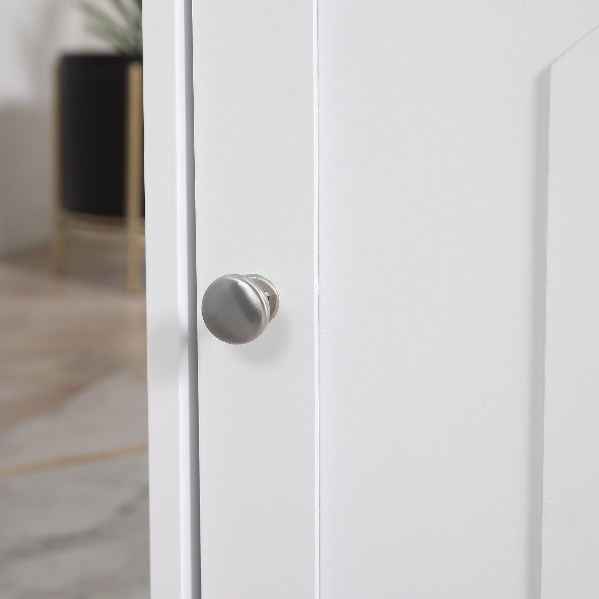 PawHut Cat Litter Box Enclosure Hidden Cabinet Cat Furniture Indoor Cat Washroom Nightstand End Table with Cat-sized Hole Wide Tabletop Storage Shelf (Litter Box Not Included)