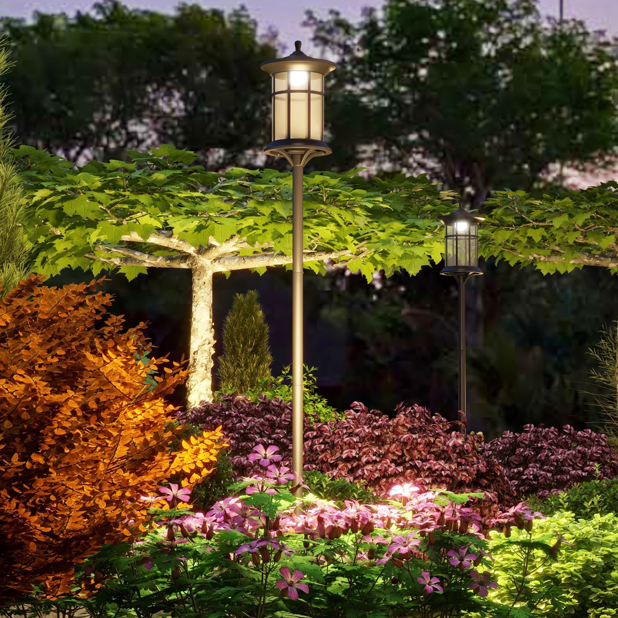 Outsunny Solar Lamp Post Light, 72
