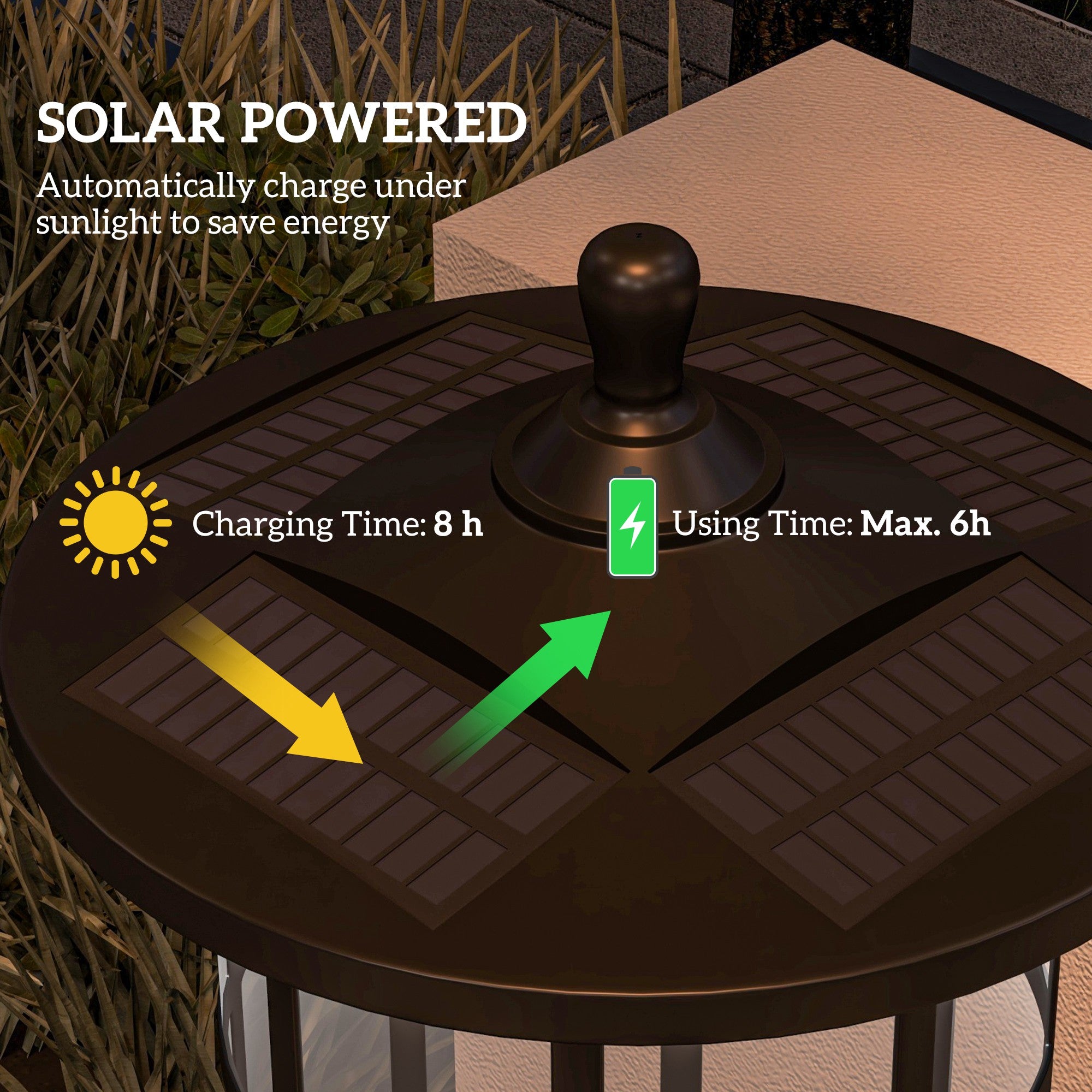 Outsunny Solar Lamp Post Light, 72