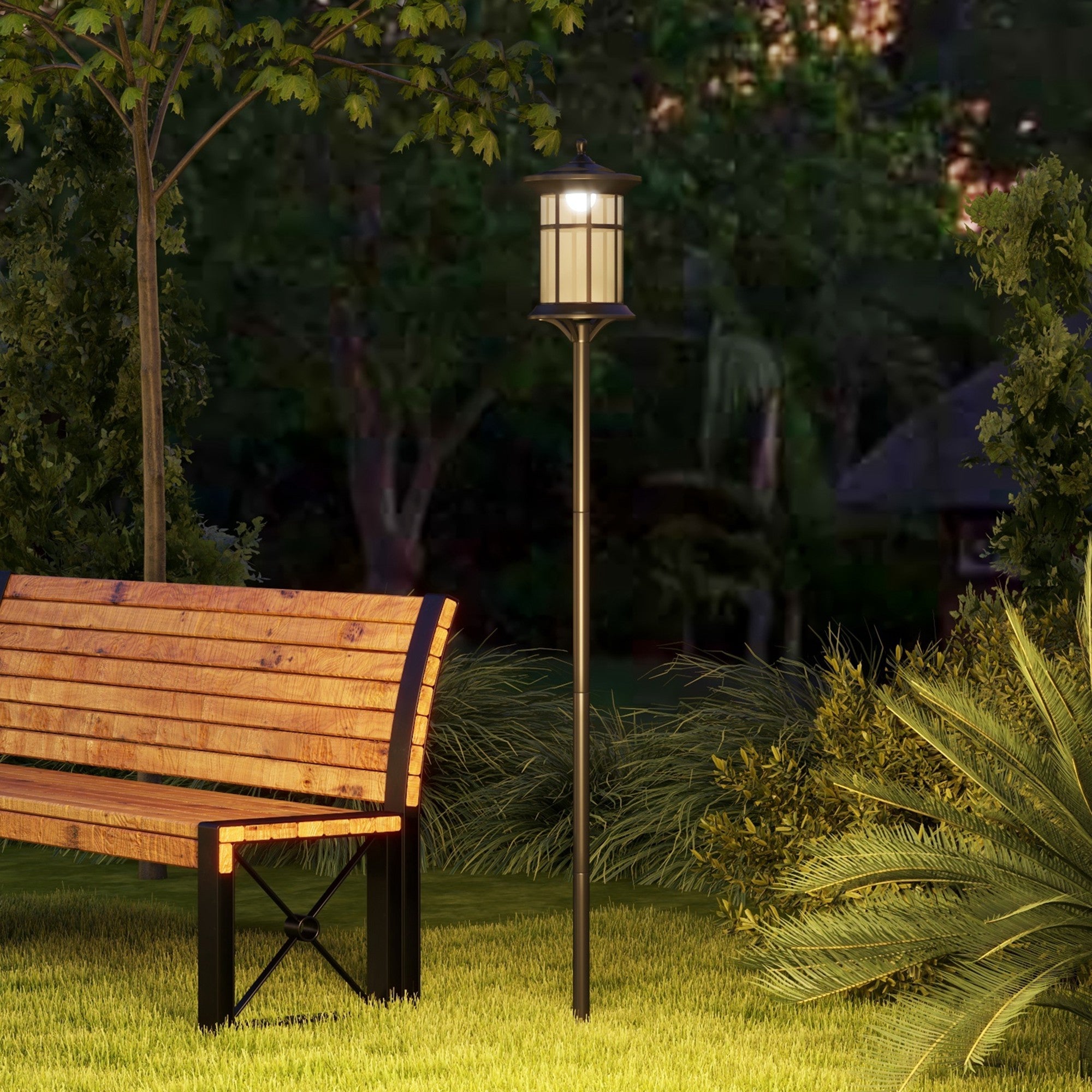 Outsunny Solar Lamp Post Light, 72