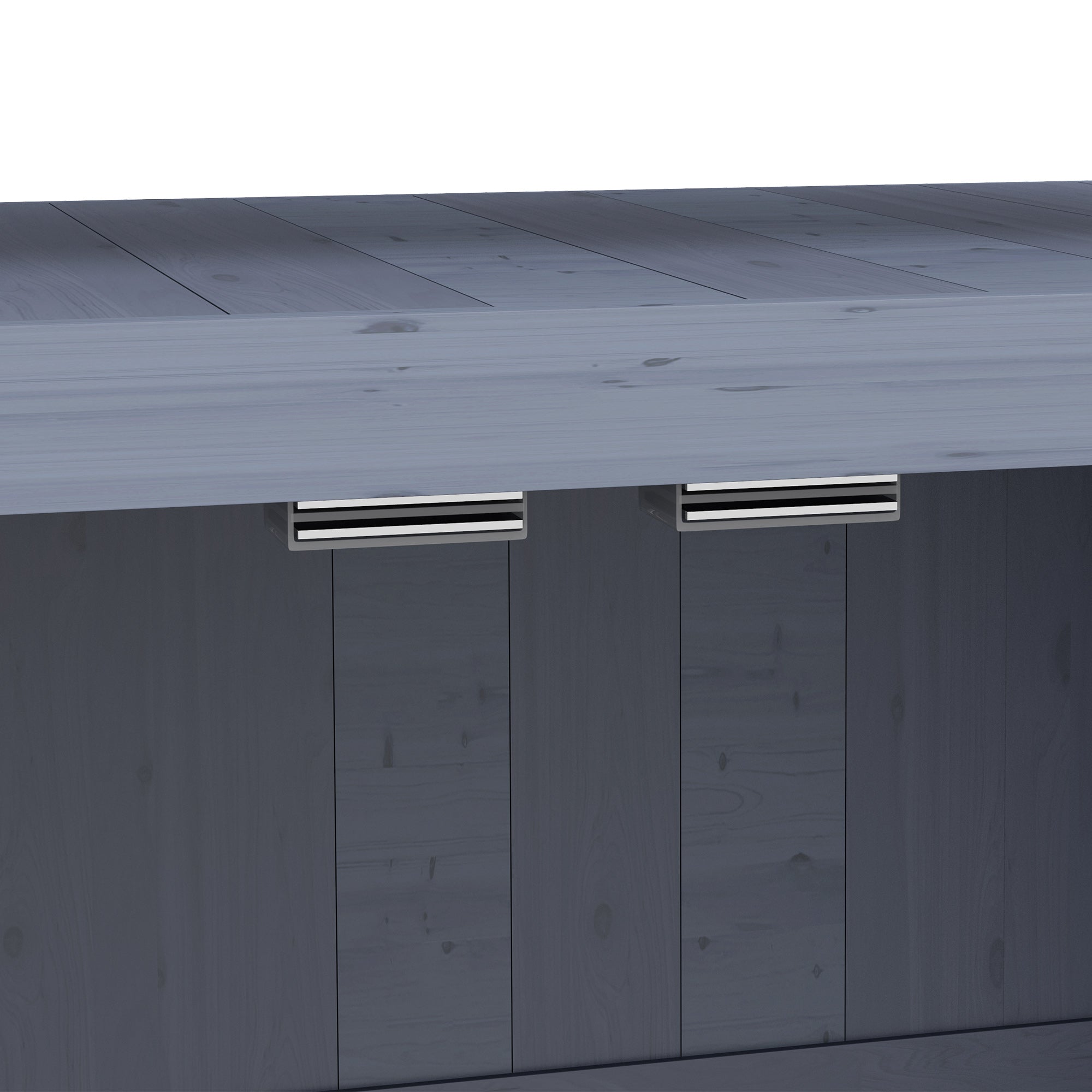 Outsunny Outdoor Potting Bench, Wooden Potting Table with Storage Cabinet, Aluminum Table Top, Rubber Wheels for Backyard, Patio, Balcony, Grey