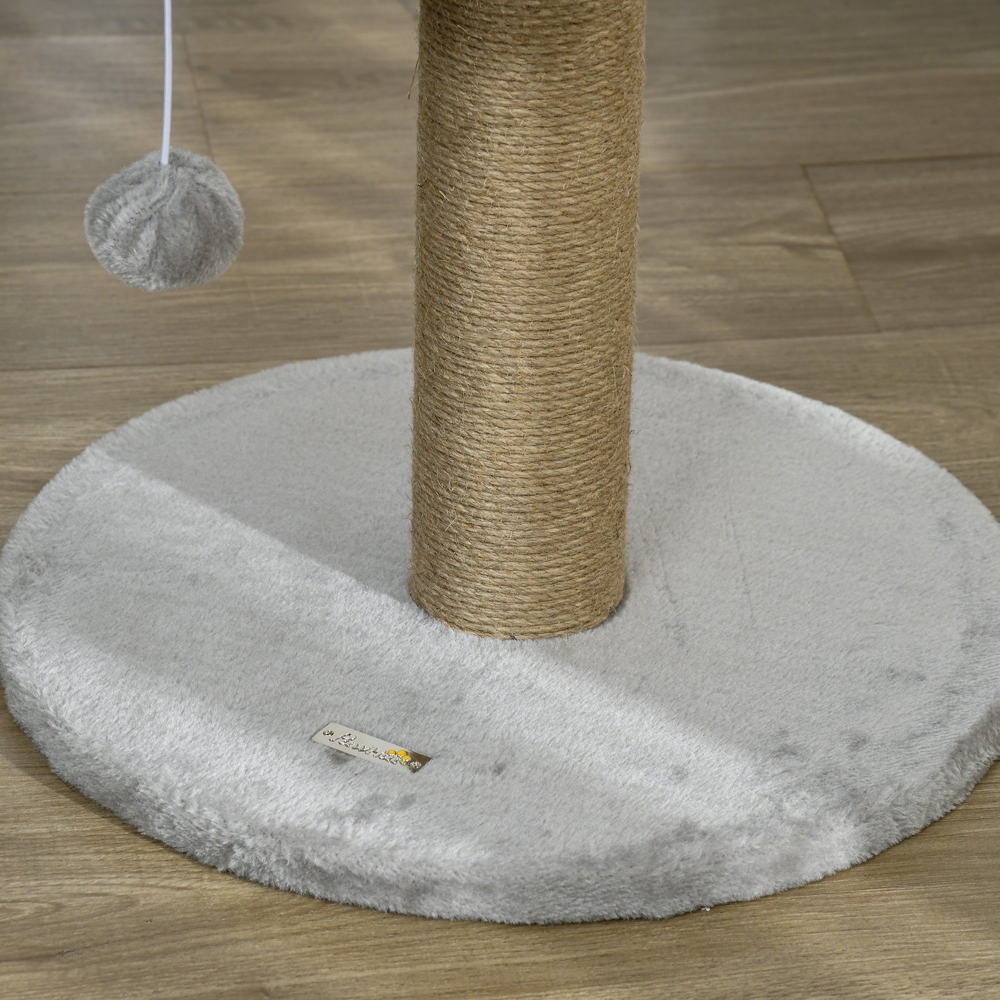 PawHut Cat Tree Cat Scratching Post for Indoor Cats Kitten Play Tower Activity Centre Climbing Stand with Dangling Ball Grey