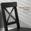 HOMCOM Dining Chairs Set of 4, Farmhouse Wooden Kitchen Chairs with Cross Back, Solid Structure for Dining Room, Black