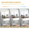 HOMCOM Vanity Table with Lighted Mirror, Makeup Table with Drawers, 3 Lighting Modes, 10 Bulbs, Modern Dressing Table for Bedroom, White