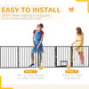 PawHut Dog Playpen, 30"H Pet Playpen, 5 Panels Puppy Exercise Pen Heavy Duty with Dog Gate & Cat Door, Indoor Outdoor Foldable Portable Dog Fence for Small & Medium Dogs