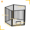 PawHut Dog Playpen, 30"H Pet Playpen, 5 Panels Puppy Exercise Pen Heavy Duty with Dog Gate & Cat Door, Indoor Outdoor Foldable Portable Dog Fence for Small & Medium Dogs