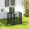 PawHut Dog Playpen, 30"H Pet Playpen, 5 Panels Puppy Exercise Pen Heavy Duty with Dog Gate & Cat Door, Indoor Outdoor Foldable Portable Dog Fence for Small & Medium Dogs