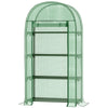 Outsunny 4-Tier Mini Greenhouse, Outdoor Portable Gardening Plant Green House with Storage Shelves, Roll-Up Zippered Door, Steel Frame and PE Cover, 31.5" x 19.3" x 63", Green