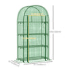 Outsunny 4-Tier Mini Greenhouse, Outdoor Portable Gardening Plant Green House with Storage Shelves, Roll-Up Zippered Door, Steel Frame and PE Cover, 31.5" x 19.3" x 63", Green