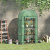 Outsunny 4-Tier Mini Greenhouse, Outdoor Portable Gardening Plant Green House with Storage Shelves, Roll-Up Zippered Door, Steel Frame and PE Cover, 31.5" x 19.3" x 63", Green