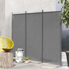 Outsunny 3 Panel Folding Outdoor Privacy Screen, 5.8FT Tall Room Divider with UV30+ Protection, Freestanding Privacy Panel Partition with Stable Base for Indoor Outdoor, Dark Grey