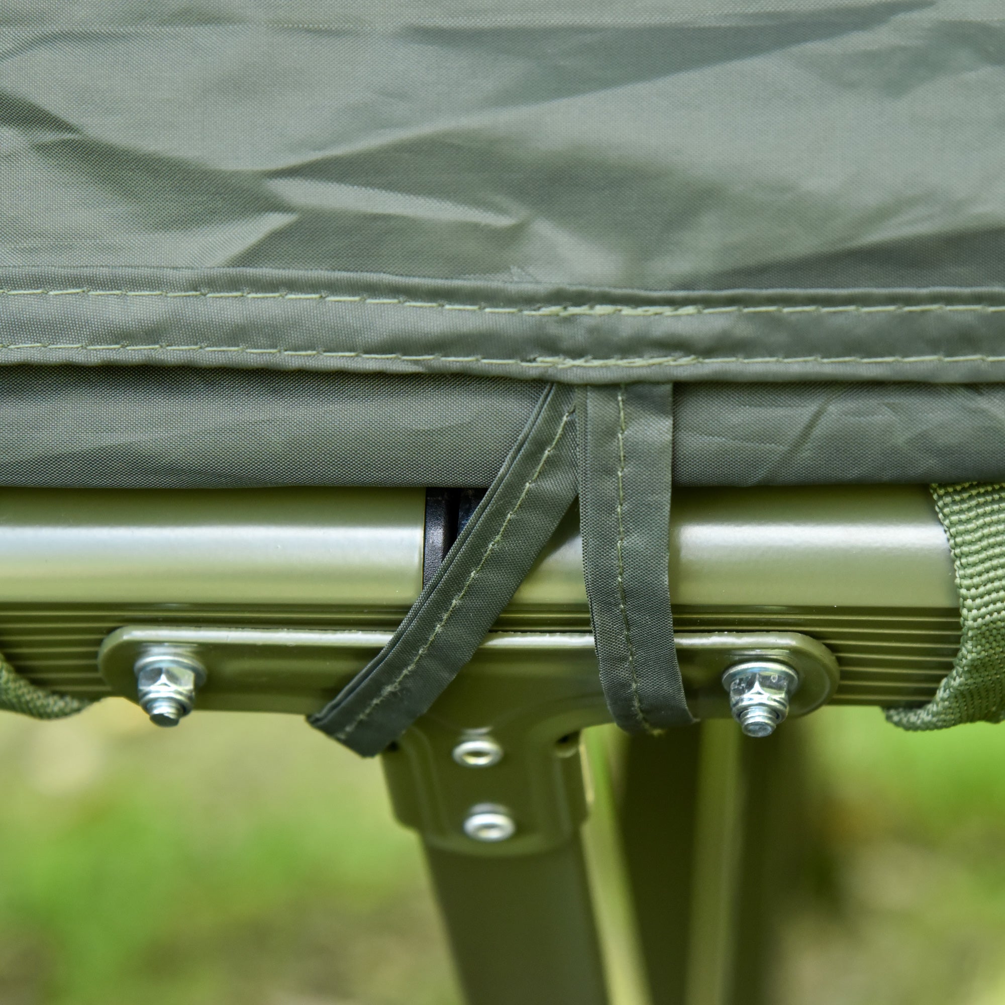 Outsunny All in 1 Camping Combo Portable Folding Camping Tent Cot Air Mattress w/ Carry Bag and Pump Hiking Shelter Sleeping Bed Dark Green